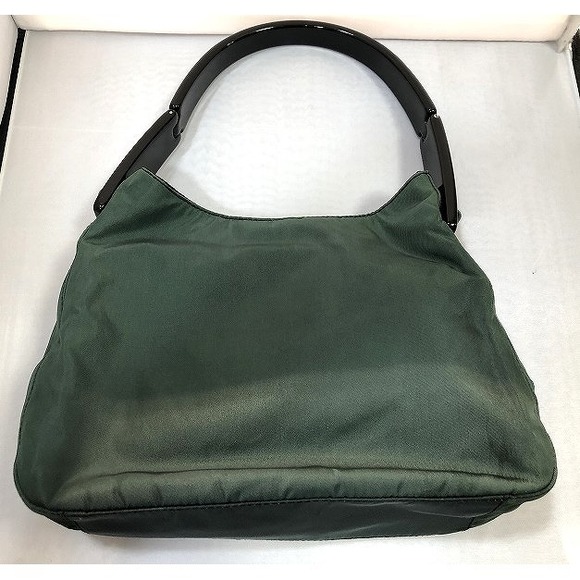 Prada Shoulder TESSUTO ANTRACITE nylon Bag BORSA green - Picture 1 of 8